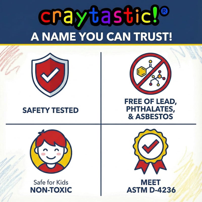 Craytastic ! (312 4-Packs of Premium Crayons (Red, Green, Blue, Yellow) Safety Tested Compliant with ASTM D-4236 (1248 Total) - Image 3
